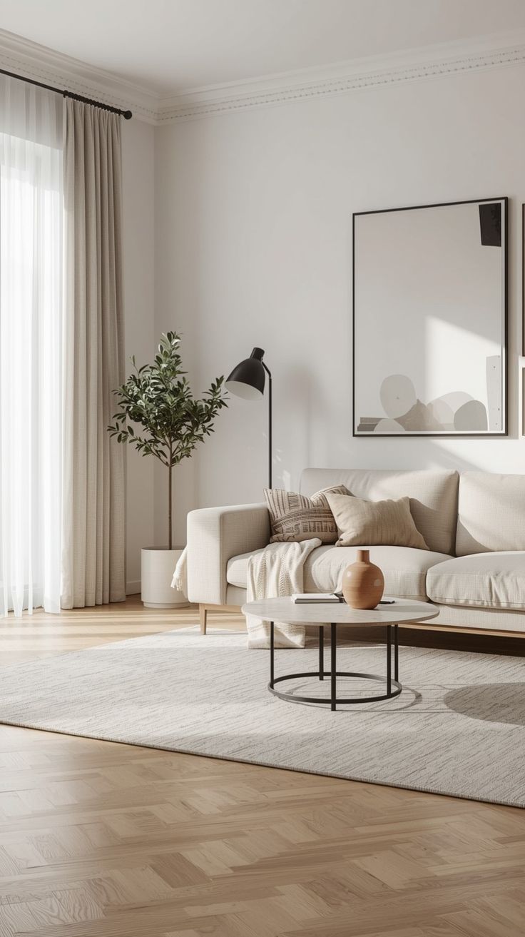 Gạch lát nền phòng khách Scandinavian