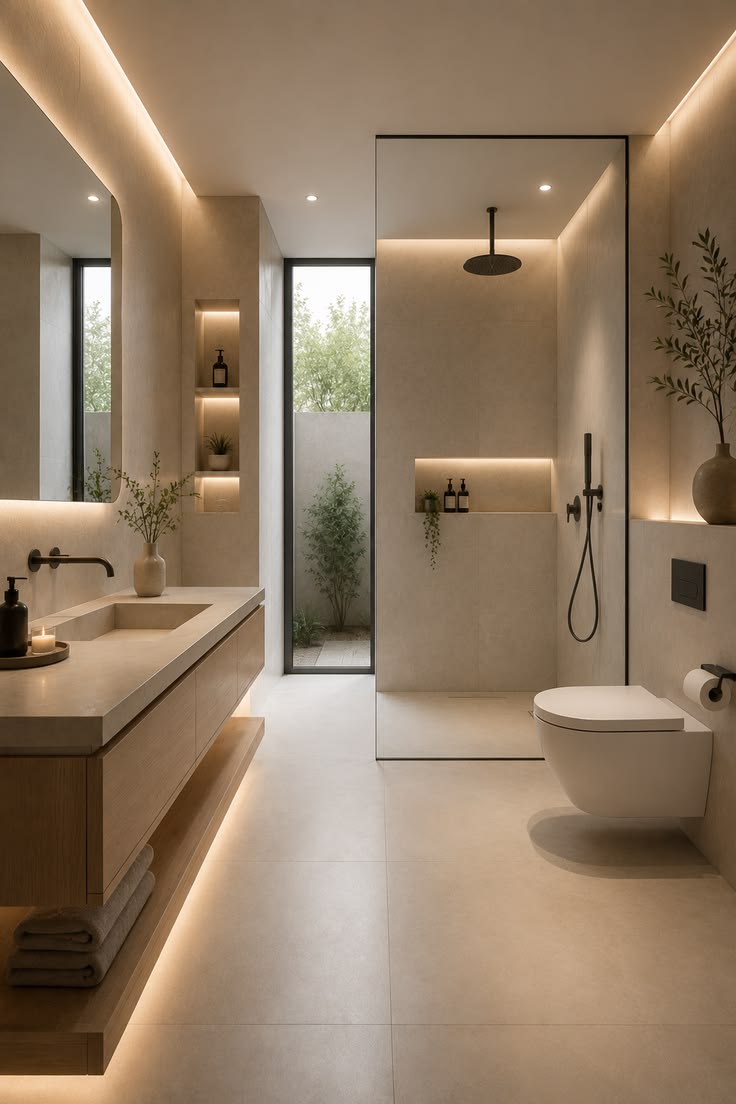 Gạch nhà tắm hiệu ứng xi măng