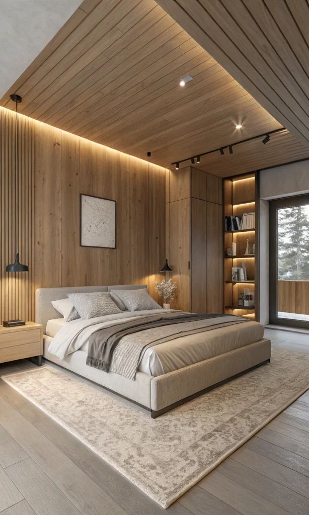 Gạch ốp nền giả gỗ cho phòng ngủ