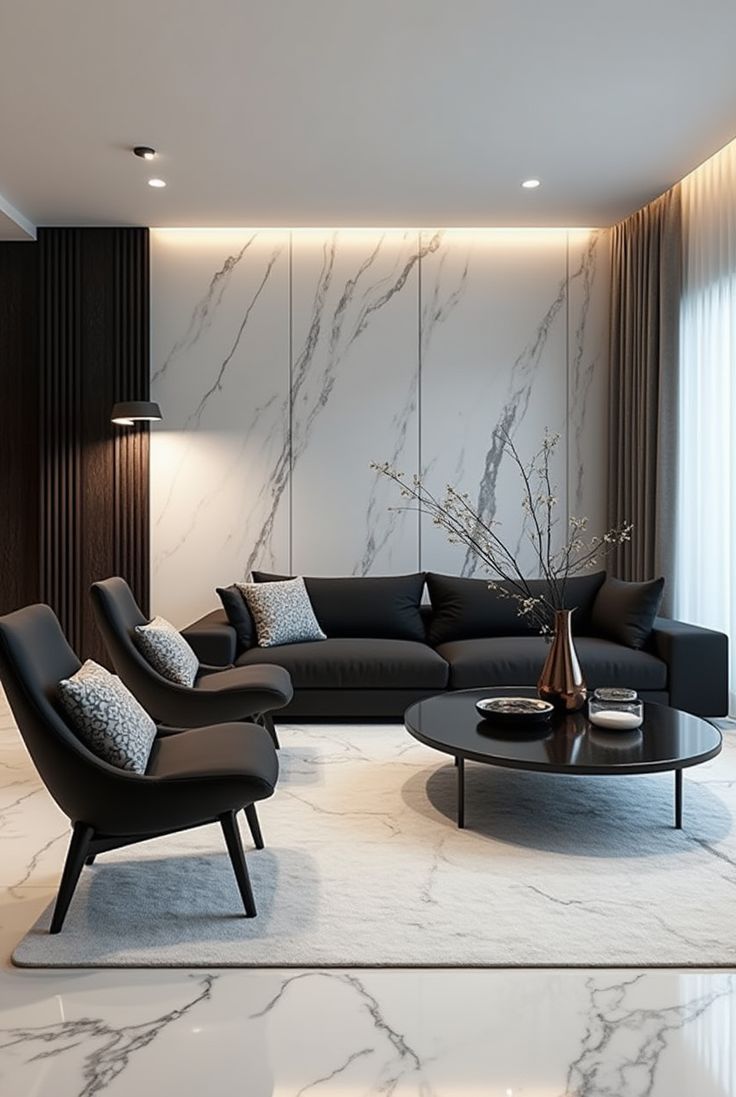Gạch ốp tường phòng khách khổ lớn