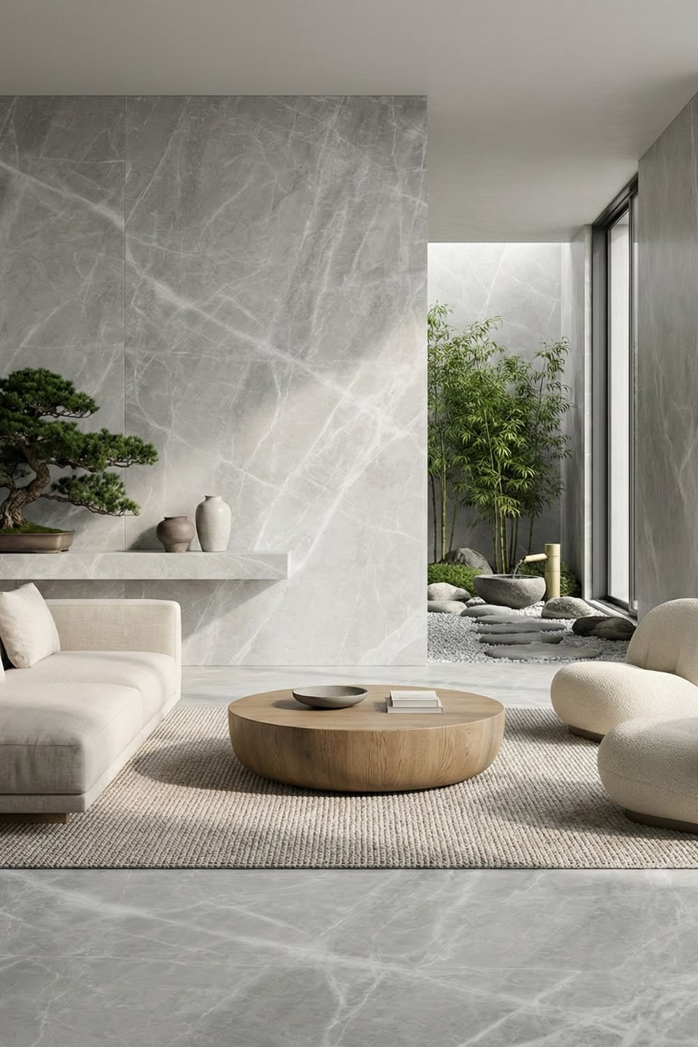 Gạch vân đá ốp tường màu xám