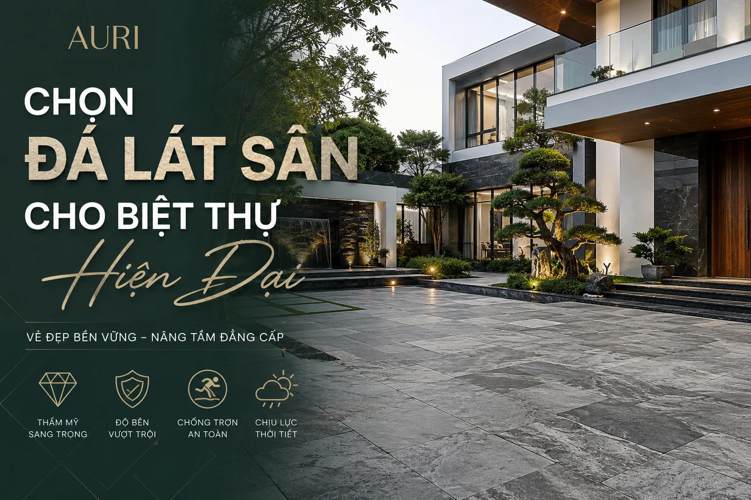 Đá lát sân vườn biệt thự