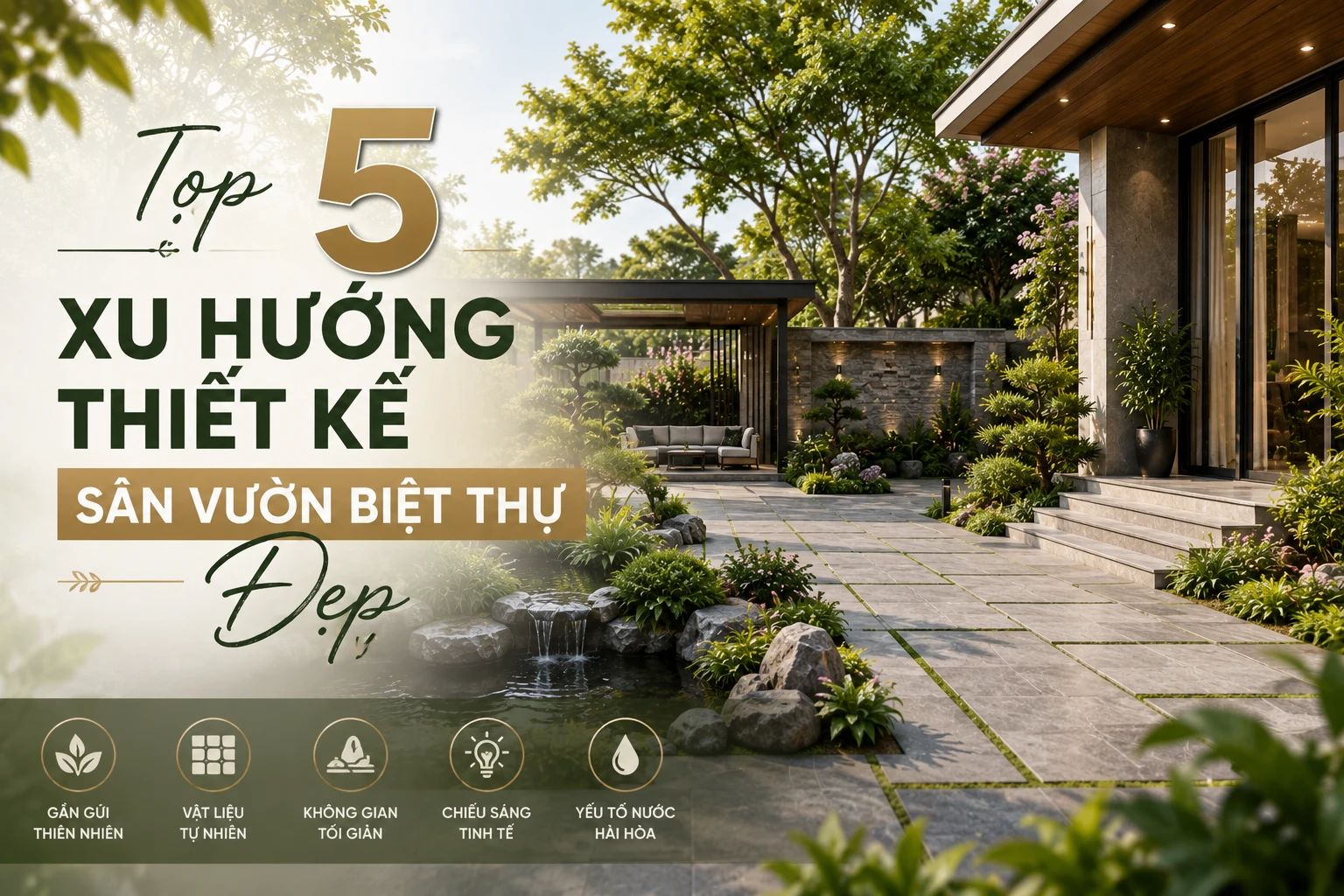 Top 5 Xu Hướng Thiết Kế Sân Vườn Biệt Thự Đẹp